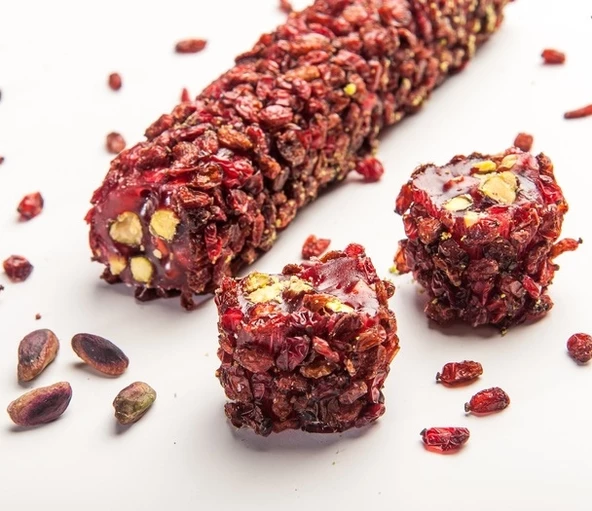 KRAL - ZEREŞK ÜZÜMLÜ NAR AROMALI ANTEP FISTIKLI LOKUM 1000 GRAM ürün görseli 1