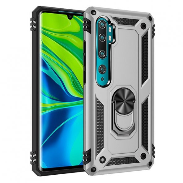 Xiaomi Mi Note 10 Lite Kılıf Sofya Yüzüklü Standlı Korumalı Kılıf ürün görseli 1