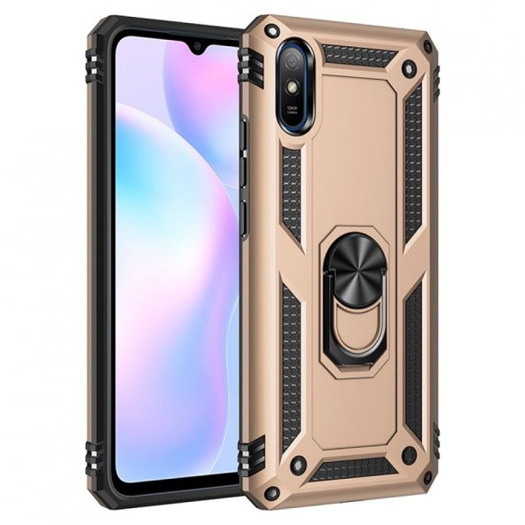 Xiaomi Redmi 9A Kılıf Sofya Yüzüklü Standlı Korumalı Kılıf ürün görseli 1