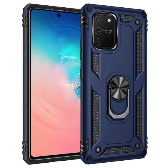 Samsung Galaxy A91 Kılıf Sofya Yüzüklü Standlı Korumalı Kılıf ürün görseli 1