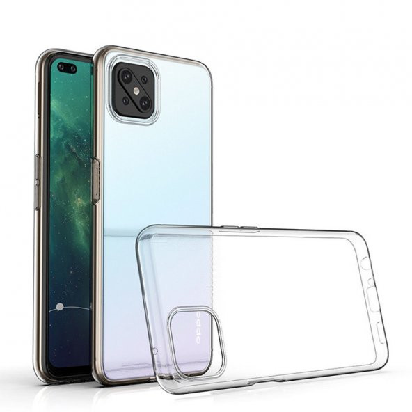 Oppo Reno 4 Lite Kılıf Lüx Şeffaf Silikon Kılıf Yüksek Koruma ürün görseli 1