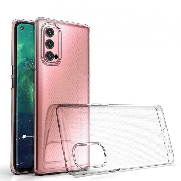 Oppo Reno 4 Kılıf Lüx Şeffaf Silikon Kılıf Yüksek Koruma ürün görseli 1