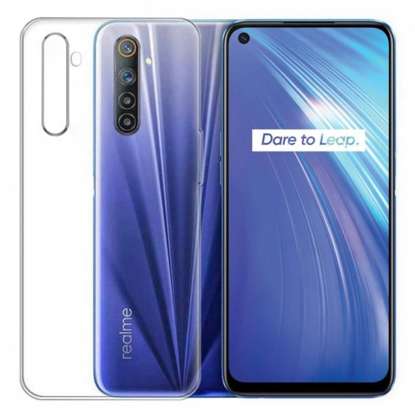 Realme 6 Kılıf Lüx Şeffaf Silikon Kılıf Yüksek Koruma ürün görseli 1