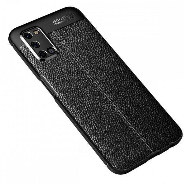 Oppo A92 Kılıf Focus Deri Görünümlü Silikon Kılıf Esnek Kapak ürün görseli 1