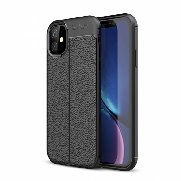 iPhone 11 Kılıf Focus Deri Görünümlü Silikon Kılıf Esnek Kapak ürün görseli 1