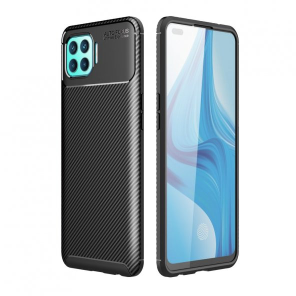 Oppo Reno 4 Lite Kılıf Focus Karbon Silikon Kılıf Esnek Kapak ürün görseli 1