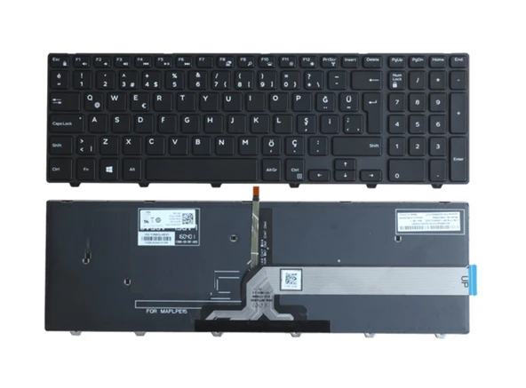 Dell inspiron 15-3000, 3542, 3543, 3550 Notebook Klavyesi, Laptop Tuş Takımı (Siyah TR) ışıklı ürün görseli 1