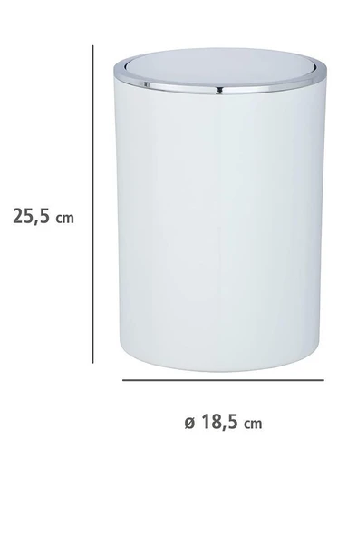 Beyaz, Çöp Kovası 5 Litre - İnca Model - Resim 3