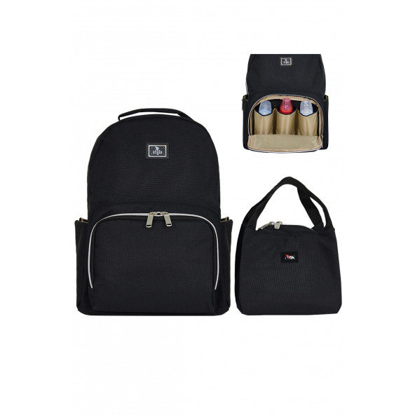 Stylo Duo Backpack Anne Bebek Bakım Sırt Çantası Siyah ürün görseli 1