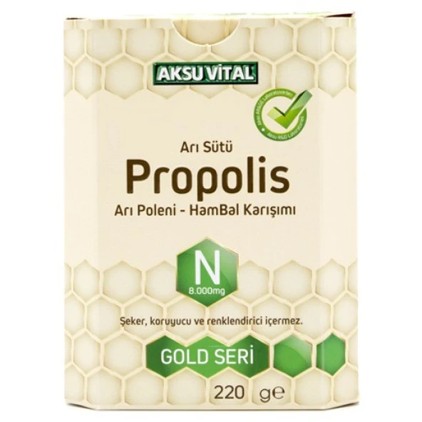 Aksu Vital Bal Polen Karışımlı N Vitaminli Propolisli Arı Sütü 8.000 mg ürün görseli 1