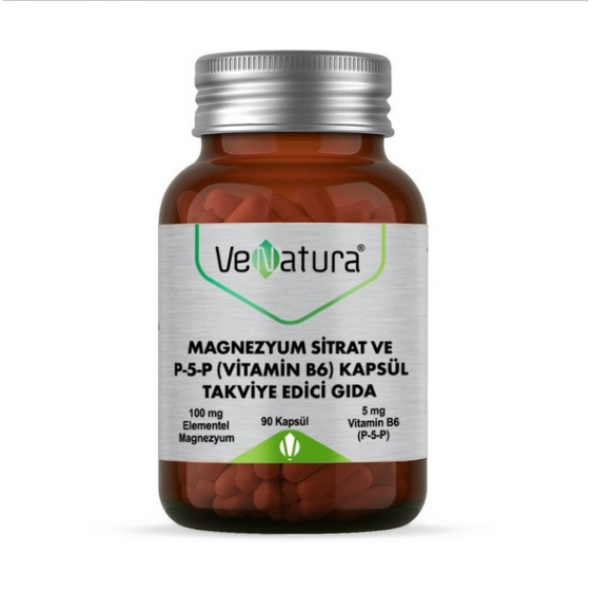 Venatura Magnezyum Sitrat ve P-5-P Vitamin B6 90 Kapsül ürün görseli 1