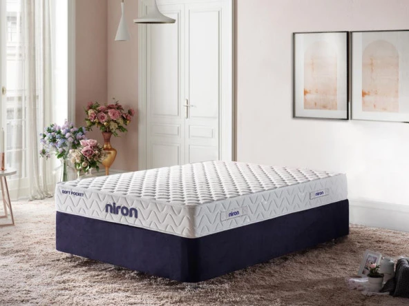 Niron Soft Pocket Çift Kişilik Lüks Full Ortopedik Paket Yaylı Yumuşak Yatak 180x200 cm ürün görseli 1