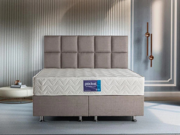 Niron Blue Pocket Tek Kişilik Lüks Full Ortopedik Paket Yaylı Orta Sert Yatak 90x190 cm ürün görseli 1