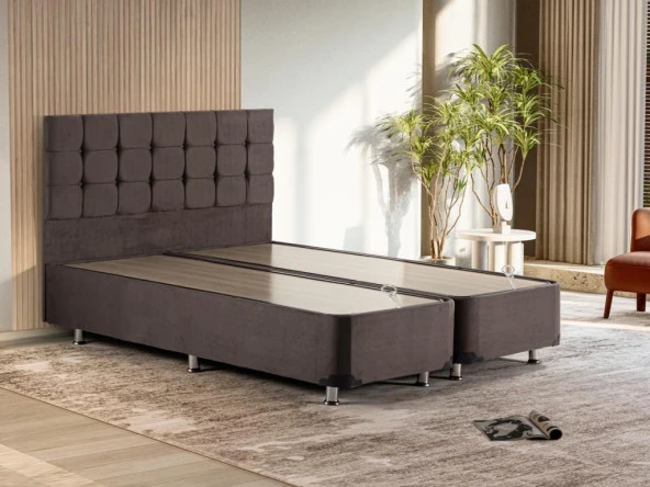 Niron Rama Füme Baza Ve Başlık Seti, Çift Kişilik 160x200 cm Baza Ve Başlık Takımı ürün görseli 1