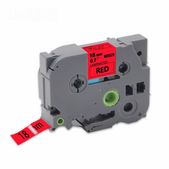 PP Brother Tze-441 18 mmX 8mt Kırmızı üzerine Siyah Laminasyonlu Etiket MUADİL ürün görseli 1