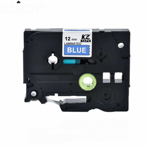 PP Brother Tze-531 12 mm X 8mt Mavi üzerine Siyah Laminasyonlu Etiket MUADİL ürün görseli 1