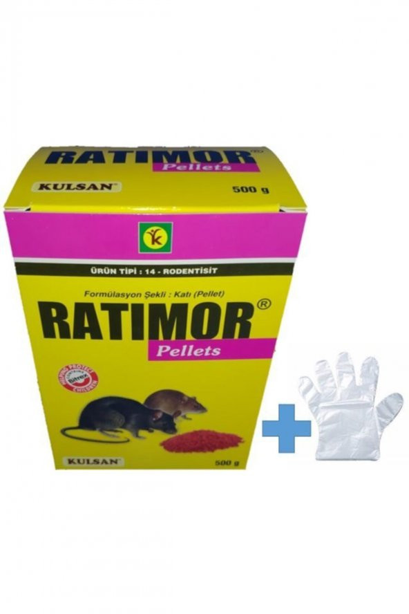 Ratimor Pellets Hazır Fare Yemi 100 Gr ve Uygulama Eldiveni ürün görseli 1