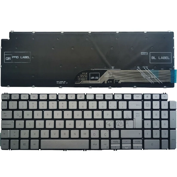 Dell inspiron 15-5510, 15-5584, 15-5590 Klavyesi Gri TR ürün görseli 1