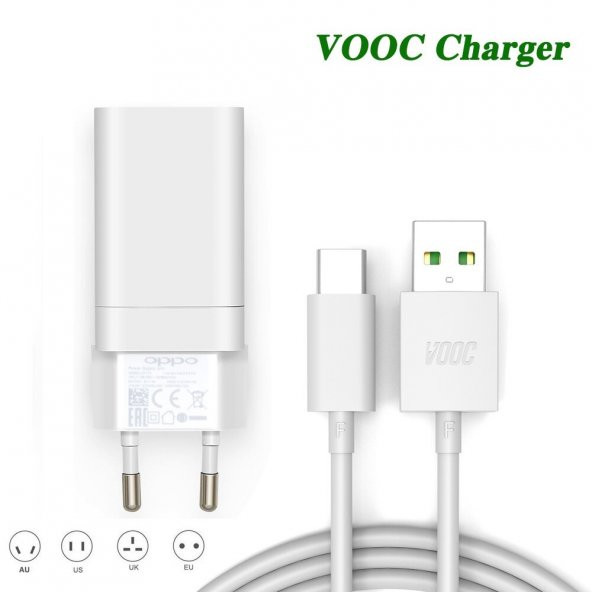 Oppo AK779 Vooc 5V 4A 20W Adaptör Başlık + Luna Kablo SET ürün görseli 1
