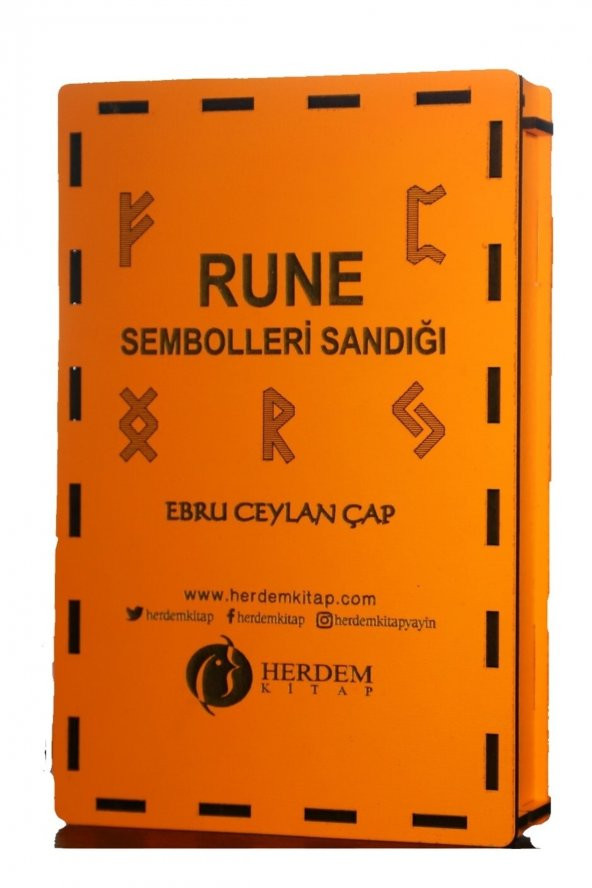 Rune Sembolleri Sandığı Ahşap Kutulu & Ebru Ceylan Çap ürün görseli 1
