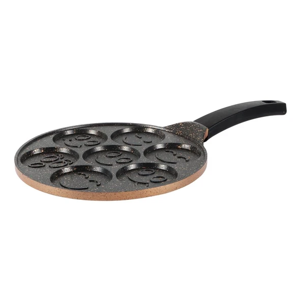Serenk Fun Cooking Gülen Yüz Pankek Tava - 26 cm Alüminyum Döküm, Yanmaz Yapışmaz Granit Kaplama ürün görseli 1