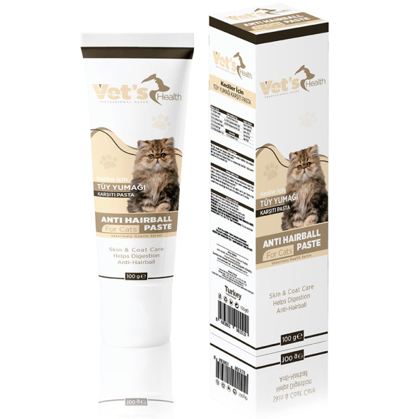 Vets Health Anti-Hairball Paste Kediler için Tüy Yumağı Önleyici Pasta 100g ürün görseli 1