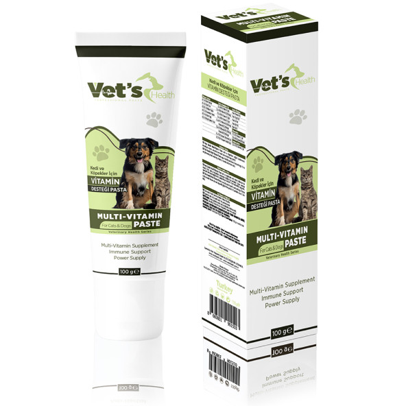 Vets Health Multi Vitamin Paste Kedi ve Köpekler İçin Vitamin Desteği Pasta 100g ürün görseli 1