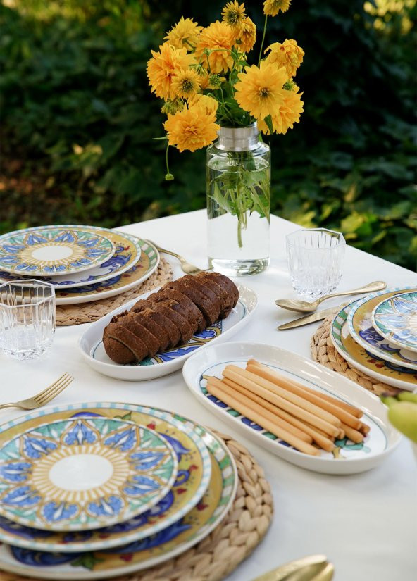 The Mia Limoncello Oval Servis 2li Set Gri 29 cm ürün görseli 1