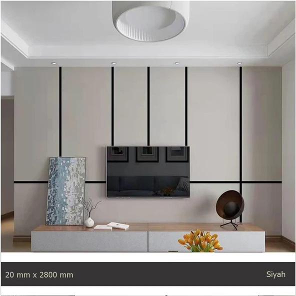 20 mm x 2800 mm Siyah Sibu Aynalı Pleksi Şerit Mobilya Süsü ürün görseli 1