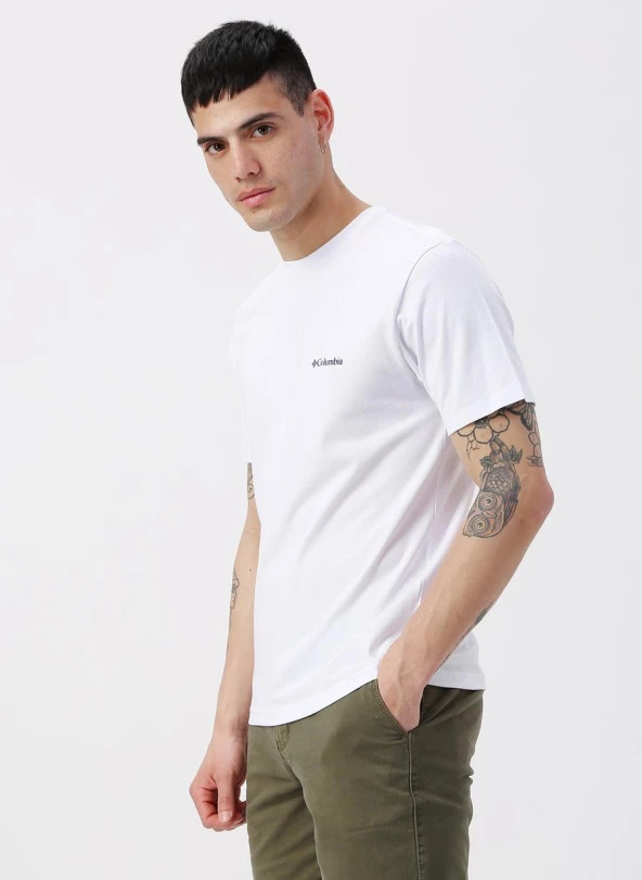 Columbia Csc Basic Logo™ Shirt Erkek Tişört Beyaz - Resim 3