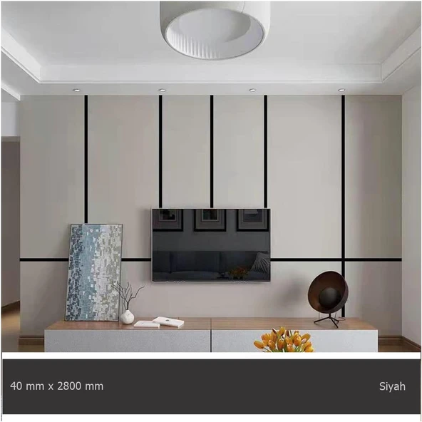 40 mm x 2800 mm Siyah Sibu Aynalı Pleksi Şerit Mobilya Süsü ürün görseli 1