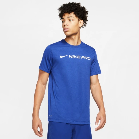 Nike Dri-FIT Erkek Mavi Kısakol Tişört ürün görseli 1