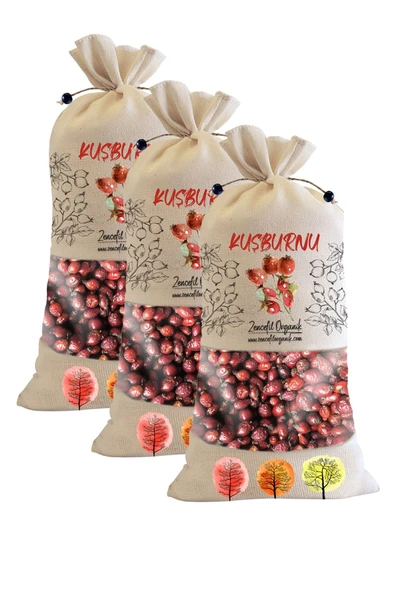 3 Adet Bez Torba Kuşburnu Kurusu 650 gr. X 3 Ad. Özel Yeni Mahsül Kurutulmuş Kuşburnu ürün görseli 1