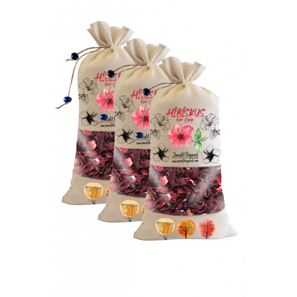 3 Adet Bez Torba Hibiskus Nar Çiçeği 240 Gr. X 3 Ad. Yeni Mahsül Seçme Bamya Çiçeği Çayı 720 Gr. ürün görseli 1