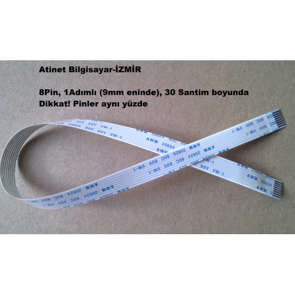 Awm 20624 80C 60V Vw-1 Flex Kablo 8 Pin 1Mm Adım 30Cm 8-1-30A ürün görseli 1