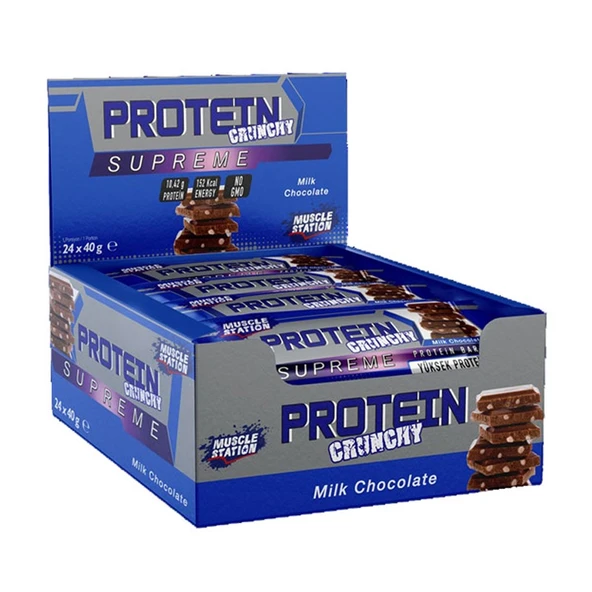 Muscle Station Supreme Crunchy Protein Bar 40 Gr 24 Adet ürün görseli 1