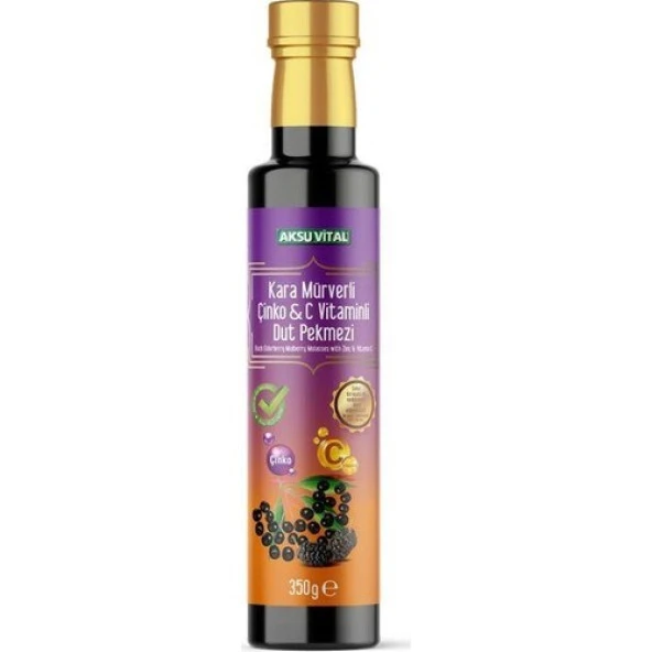 Aksu Vital Kara Mürverli Çinko C Vitaminli Dut Pekmezi 350 gr ürün görseli 1