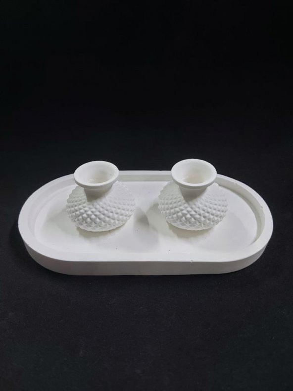 Tabaklı Vazo Seti 18x9,5cm ürün görseli 1