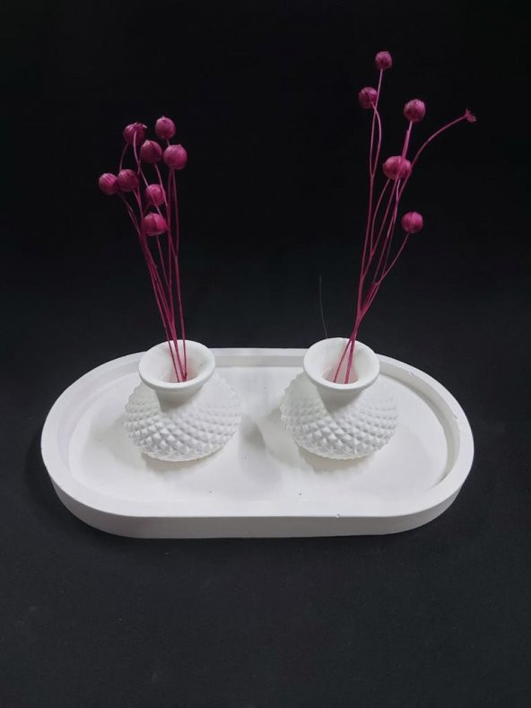 Tabaklı Vazo Seti 18x9,5cm - Resim 2