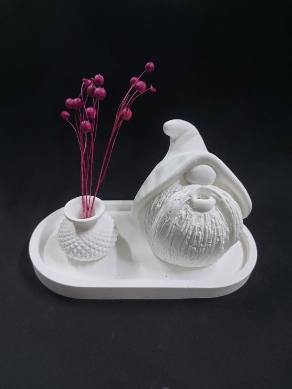 Tabaklı Cüce ve Vazo Seti 18x9,5cm ürün görseli 1