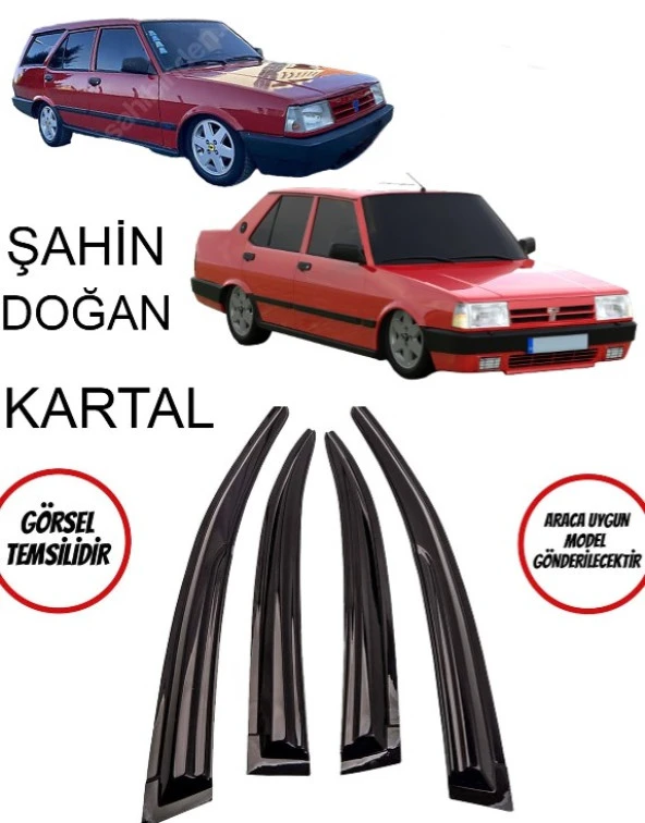 Tofaş Doğan Slx Şahin Kartal Cam Rüzgarlığı  Mügen Tip 4lü ürün görseli 1