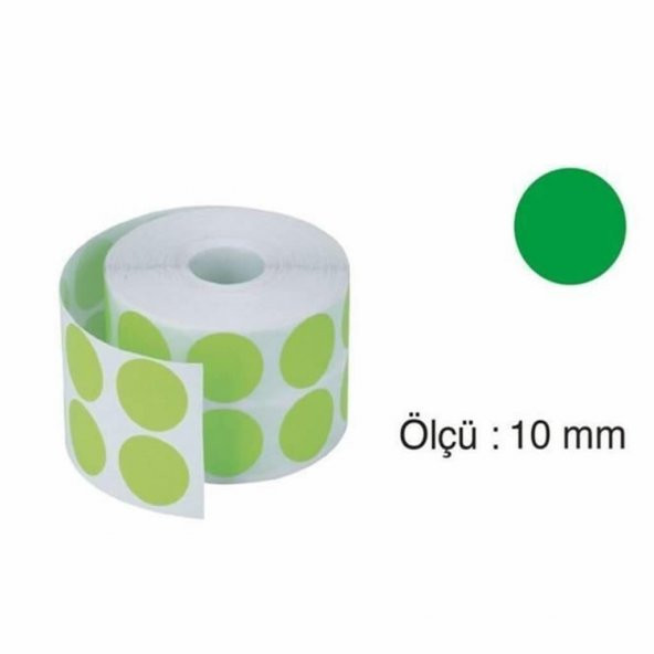 TANEX NOKTA ETIKETI FOSFORLU YESIL 10mm 5000LI ürün görseli 1