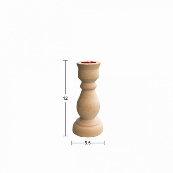 Ahşap Şamdan 12cm ŞA51 ürün görseli 1