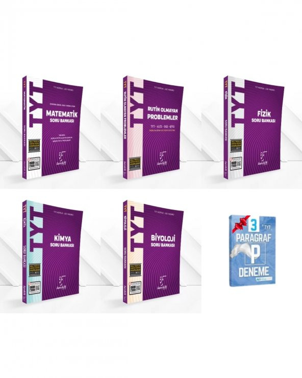 TYT Matematik Problemler Fizik Kimya ve Biyoloji Soru Bankası Set ürün görseli 1