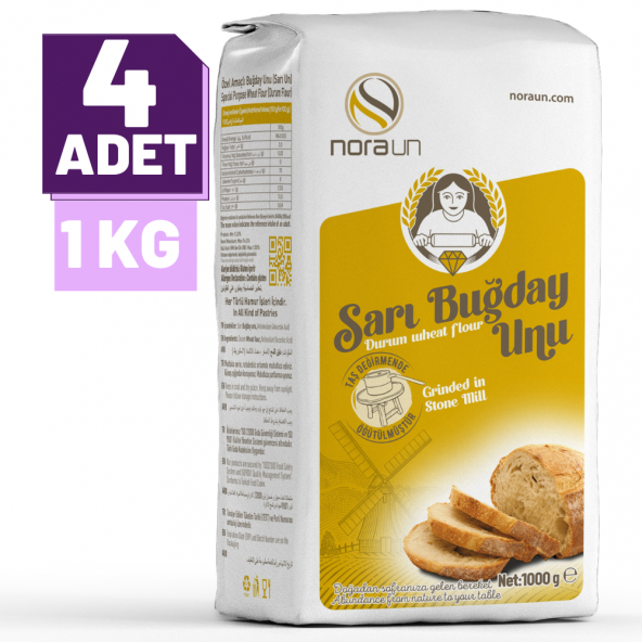 Sarı Buğday Unu ( Durum Buğdayı) 1 Kg 4 Adet ürün görseli 1