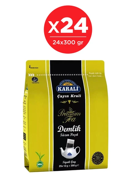 Karali Premium 25li 24 Adet Siyah Demlik Poşet Çay ürün görseli 1