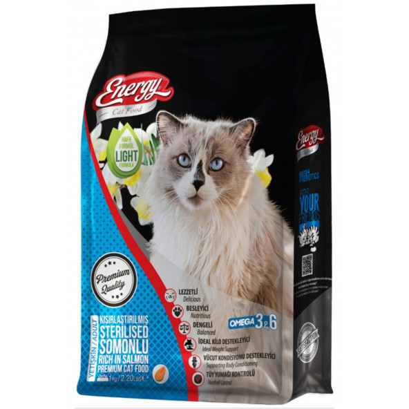 ENERGY SOMONLU KISIRLAŞTIRILMIŞ KEDİ MAMASI 1 KG ürün görseli 1