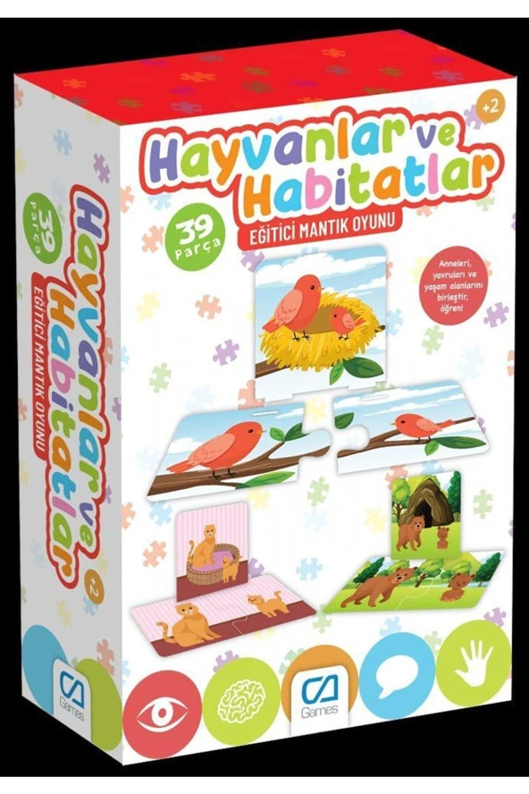 Ca Games Eğitici ve Öğretici Hayvanlar ve Habitatlar 39 Parça Mantık Oyunu ürün görseli 1