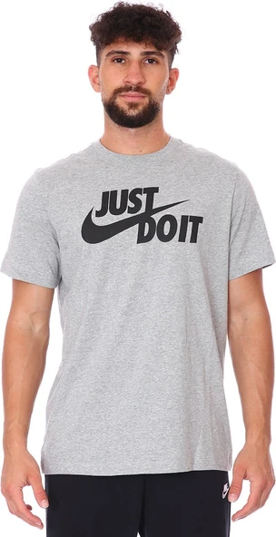 Nike Nsw Tee Just Do It Swoosh Erkek Gri Günlük Stil Tişört AR5006-063 ürün görseli 1