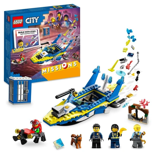 LEGO® City Su Polisi Dedektif Görevleri 60355 - 6 Yaş ve Üzeri Çocuklar Için Interaktif, Dijital Maceralı Oyuncak Yapım Seti ürün görseli 1